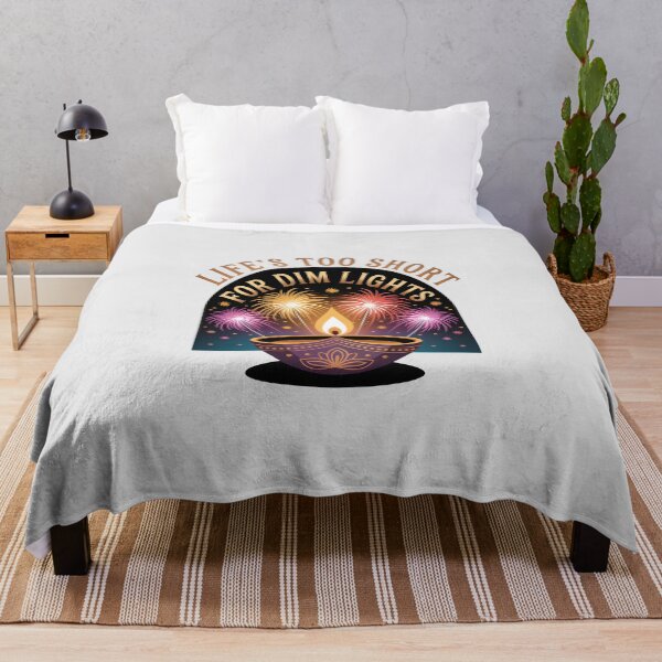 Item preview, Life’s Too Short for Dim Lights – Bright Diwali Festival Design designed and sold by Jollys-ArtShop.
