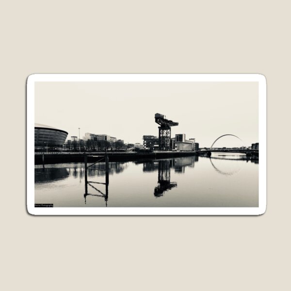 Black and White Glasgow Reflections Magnet