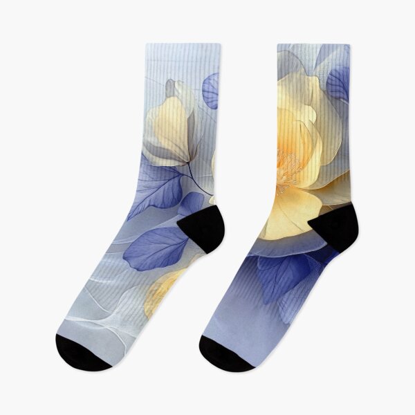 Item preview, Soft Yellow Floral Fantasy with Violet Leaves designed and sold by PaintbrushPlace.