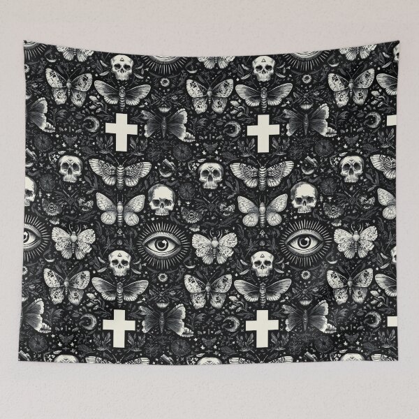 Item preview, Primitive tribal Halloween pattern with spooky skulls. designed and sold by Piotrek0001.