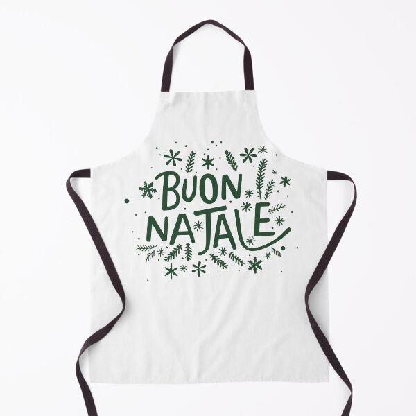 Item preview, Buon Natale – Elegant Christmas green Text with Snowflakes and Pine Twigs designed and sold by EmeraldeaDesign.
