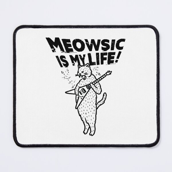 Item preview, Meowsic is My Life! - Rock Cat Guitar Design designed and sold by chillaxcats.