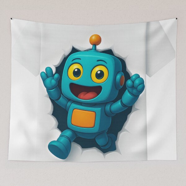 Item preview, Happy 3D Cartoon Robot T-Shirt Design designed and sold by LatestDesign95.
