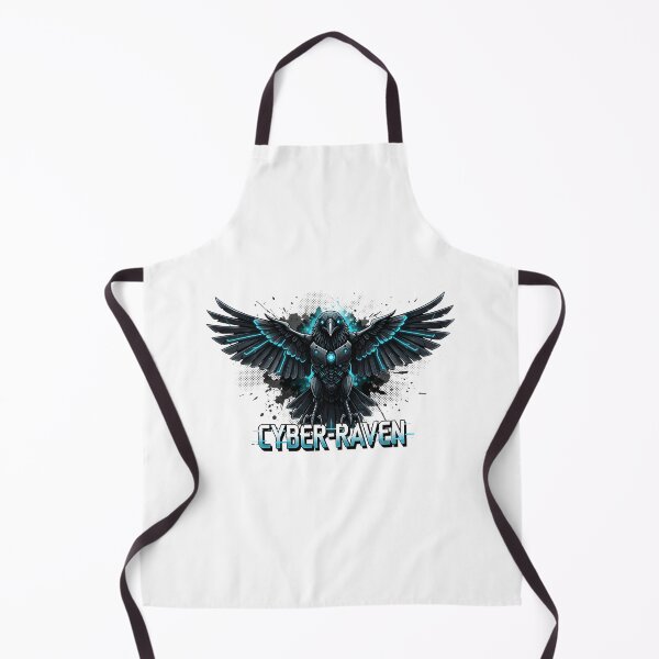 Item preview, CYBER-RAVEN Armored Bird with Neon Blue Accents Graphic designed and sold by NewYorkColours.