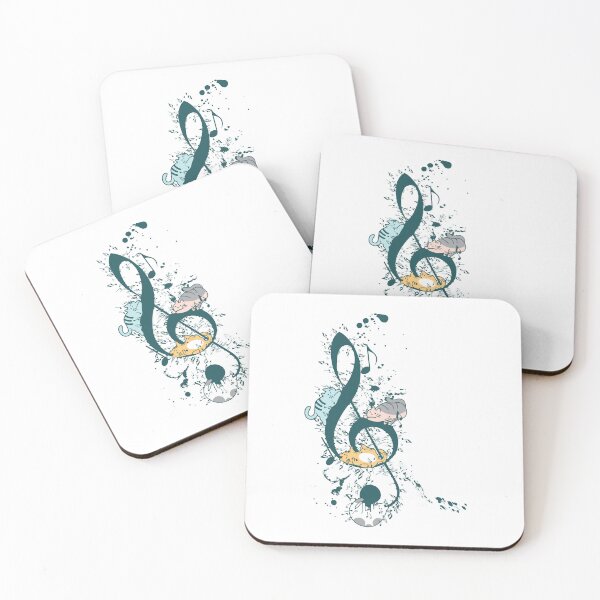 Item preview, Cats Playing Music Note - Adorable Animals Funny Art designed and sold by chillaxcats.