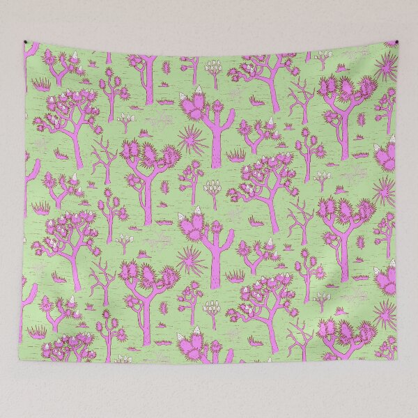 Item preview, Joshua Tree in pastel green and magenta – fresh desert motif with a retro touch designed and sold by colorofmagic.