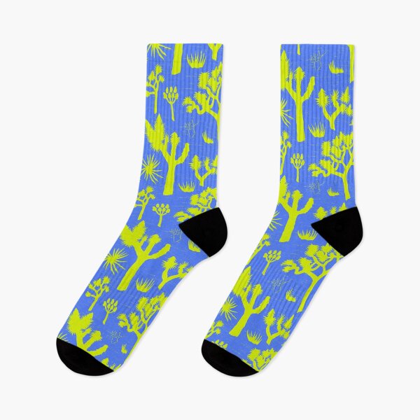 Item preview, Joshua Tree in cobalt blue and neon yellow – vibrant and contrasting designed and sold by colorofmagic.