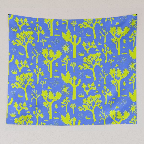 Item preview, Joshua Tree in cobalt blue and neon yellow – vibrant and contrasting designed and sold by colorofmagic.