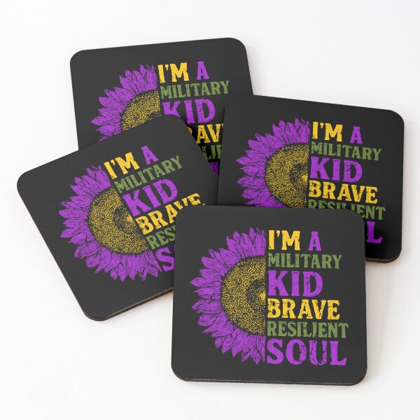 Item preview, I'm a Military Kid Brave Heart Resilient Soul Sunflower designed and sold by Dolphin Graphic.