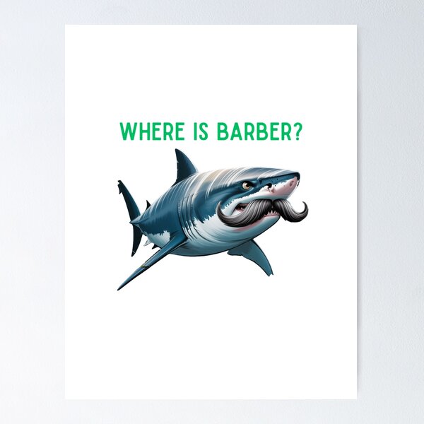 Item preview, Mustache Shark Funny Gift for Barber designed and sold by sz0g0.