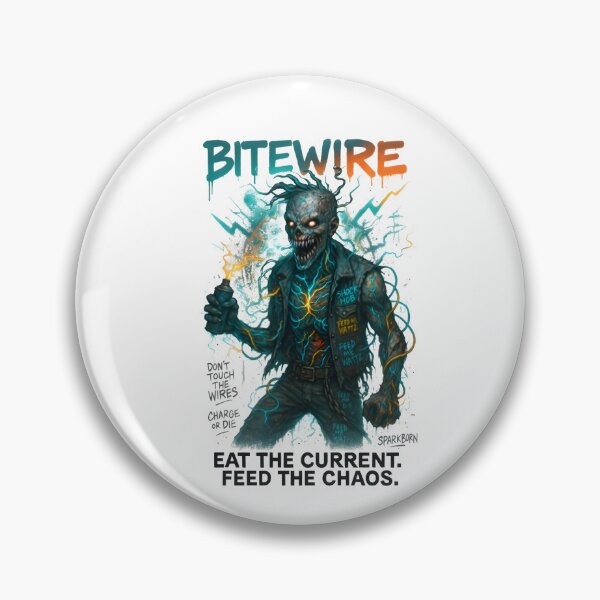 Artikelvorschau, Bitewire Fiend – Cyberpunk Graffiti Monster | Neon Horror Tech Dämonenkunst entworfen und verkauft von Snackwear Apparel.