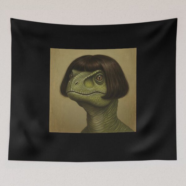 Item preview, Funny Dinosaur With Bob Haircut Prehistoric Comedy Art designed and sold by elderberry.