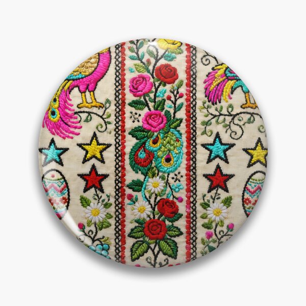 Item preview, Vibrant Bucovina Folk Pattern | Romanian Bird & Floral Tapestry Motif designed and sold by Maximilianos.