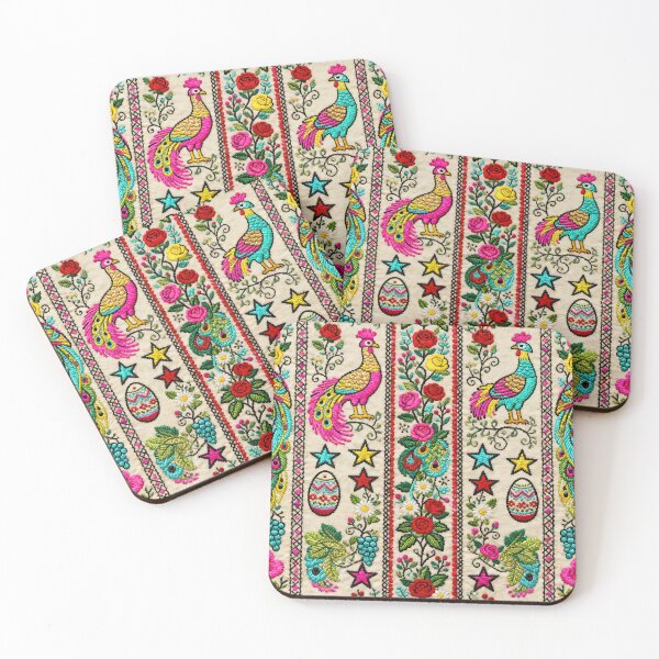 Item preview, Vibrant Bucovina Folk Pattern | Romanian Bird & Floral Tapestry Motif designed and sold by Maximilianos.