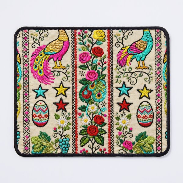Item preview, Vibrant Bucovina Folk Pattern | Romanian Bird & Floral Tapestry Motif designed and sold by Maximilianos.