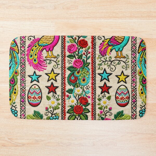 Item preview, Vibrant Bucovina Folk Pattern | Romanian Bird & Floral Tapestry Motif designed and sold by Maximilianos.