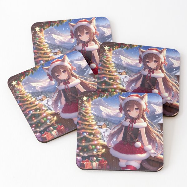 Item preview, Christmas Anime Cute Girlfriend romantic getaway holiday with cat ears and tail Christmas Theme (silvergoldvisionary)   designed and sold by SGVisionary.