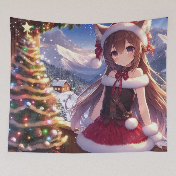 Item preview, Christmas Anime Cute Girlfriend romantic getaway holiday with cat ears and tail Christmas Theme (silvergoldvisionary)   designed and sold by SGVisionary.
