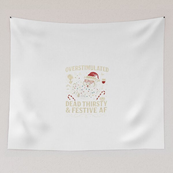Item preview, Overstimulated & Festive AF - Alien Holiday Party – Raccoon Lights & Wine Madness Christmas Classic T-Shirt designed and sold by inkfluenceart.