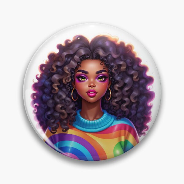 Item preview, Rainbow Afro Queen – Colorful Melanin Beauty designed and sold by Lulunza.