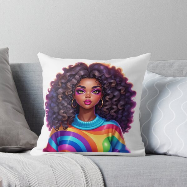 Item preview, Rainbow Afro Queen – Colorful Melanin Beauty designed and sold by Lulunza.