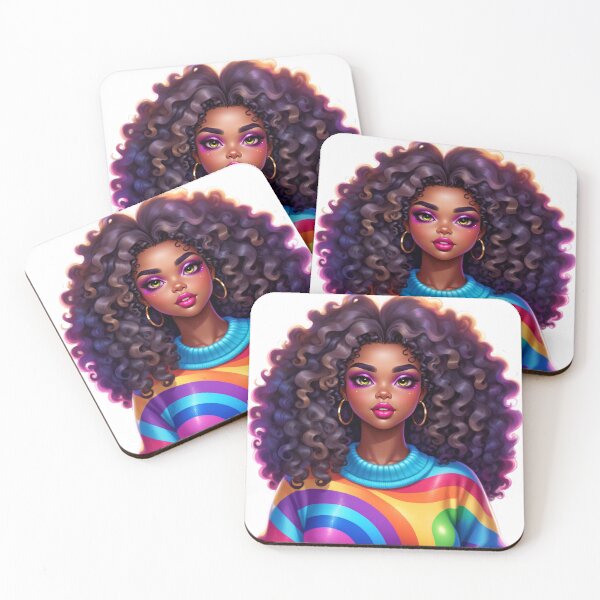 Item preview, Rainbow Afro Queen – Colorful Melanin Beauty designed and sold by Lulunza.