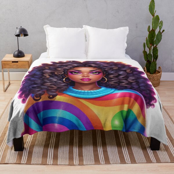 Item preview, Rainbow Afro Queen – Colorful Melanin Beauty designed and sold by Lulunza.