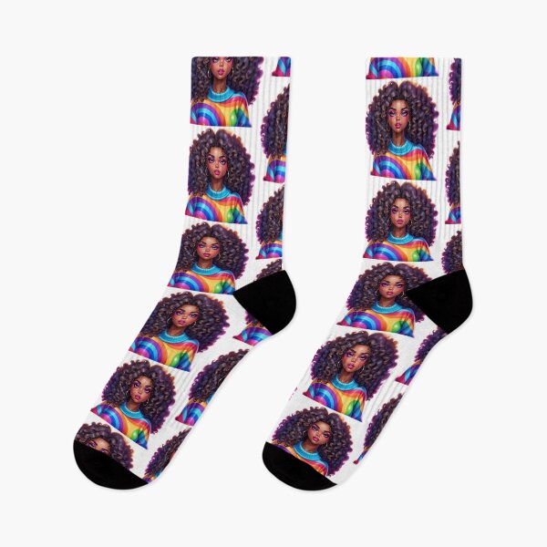 Artikelvorschau, Rainbow Afro Queen – Farbenfrohe Melanin-Schönheit entworfen und verkauft von Lulunza.