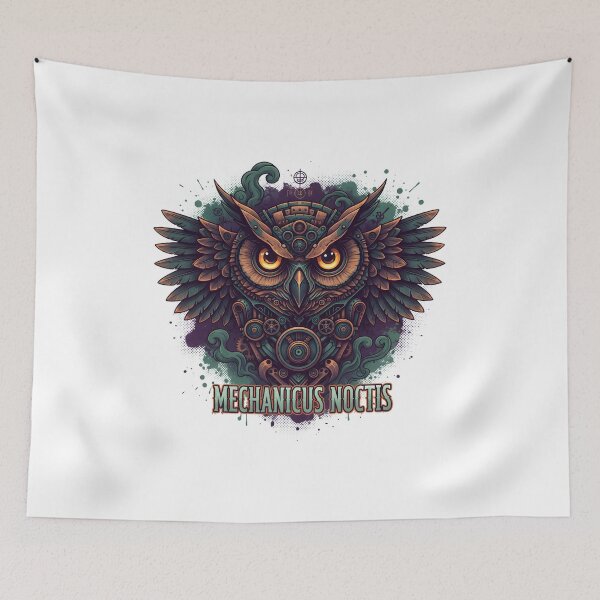 Item preview, Mechanicus Noctis Steampunk Owl with Gears and Clockwork Design designed and sold by NewYorkColours.
