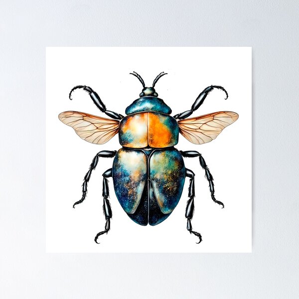 Item preview, Vintage Entomology Beetle Art designed and sold by LanaGustavsson.
