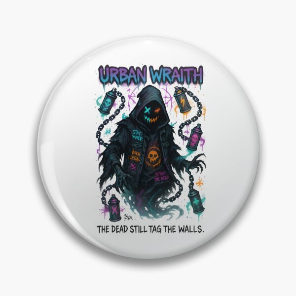 Item preview, Urban Wraith – Kawaii Graffiti Ghost with Floating Spray Cans | Pastel Street Spirit Art designed and sold by Snackwear Apparel.