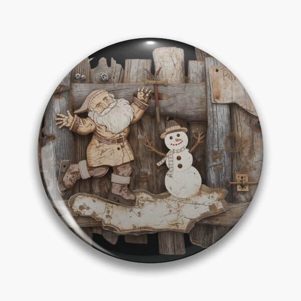 Item preview, Driftwood Christmas Relief Sculpture Santa and Snowman Skating designed and sold by GorinART.
