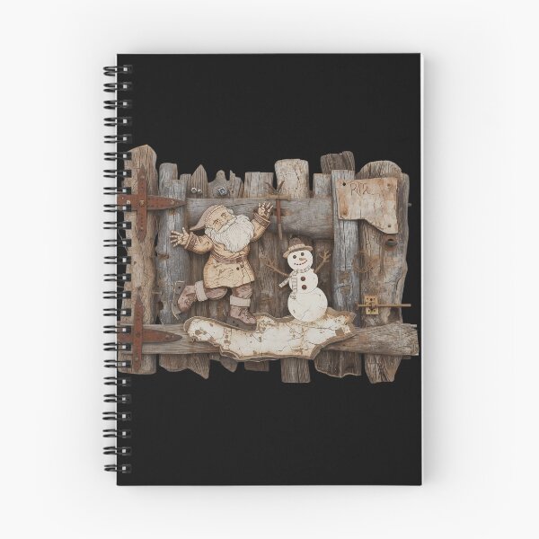 Item preview, Driftwood Christmas Relief Sculpture Santa and Snowman Skating designed and sold by GorinART.