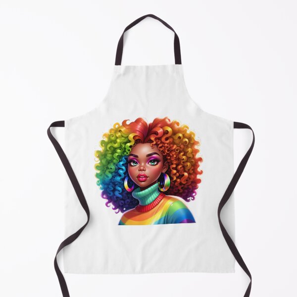 Item preview, Vibrant Afro Girl – Bold Rainbow Curls designed and sold by Lulunza.