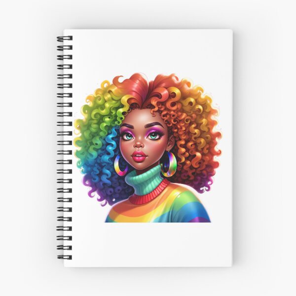 Item preview, Vibrant Afro Girl – Bold Rainbow Curls designed and sold by Lulunza.