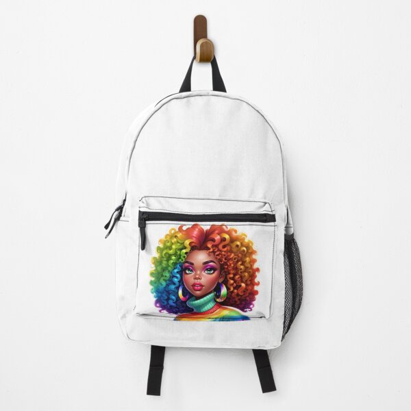 Item preview, Vibrant Afro Girl – Bold Rainbow Curls designed and sold by Lulunza.