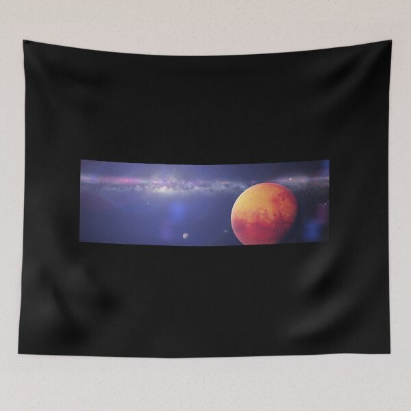 Item preview, planet Mars with moons Phobos and Deimos designed and sold by DottedYeti.
