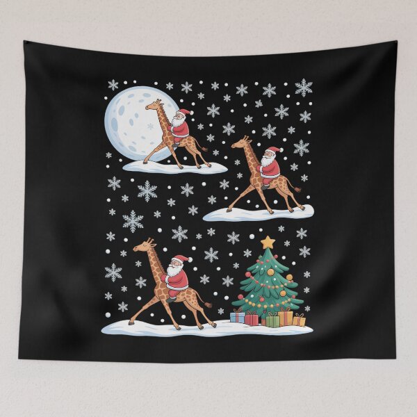 Item preview, Xmas Lighting Tree Santa Riding Giraffe Christmas designed and sold by PeteHomenick.