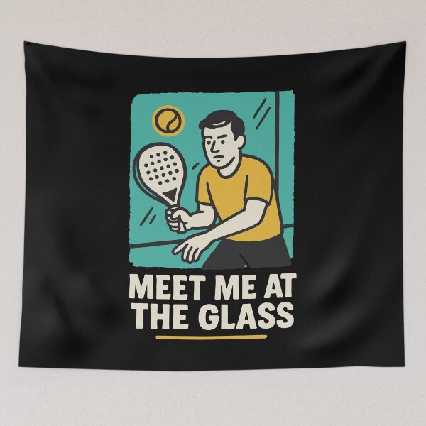 Item preview, Meet Me At The Glass Padel Tennis Court Fun designed and sold by LuminOrb.