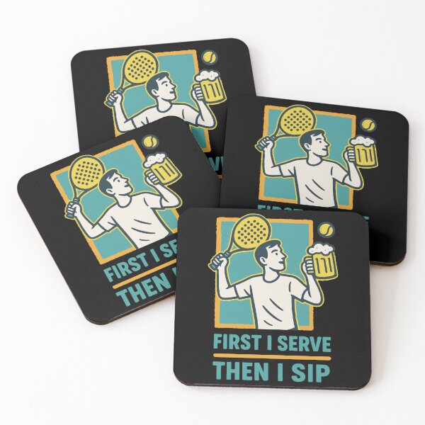 Item preview, Padel First I Serve Then I Sip Fun designed and sold by LuminOrb.