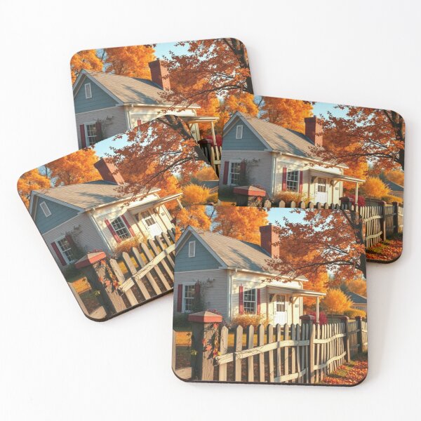 Item preview, Rustic Autumn Home | Golden Fall Canopy & Weathered Picket Fence designed and sold by Jade Ado.