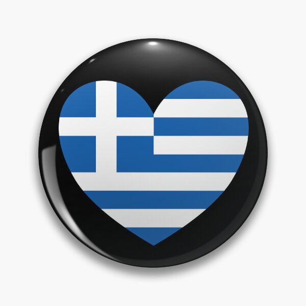 Item preview, Greek Pride Flag Heart  designed and sold by Happy Puppy Print On Demand.