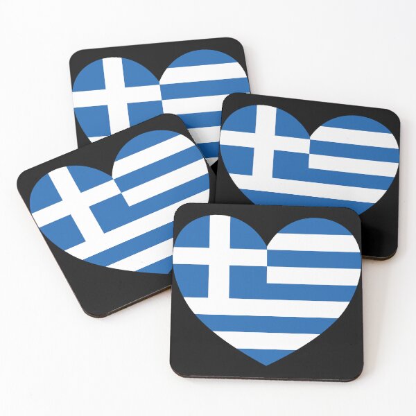 Item preview, Greek Pride Flag Heart  designed and sold by Happy Puppy Print On Demand.