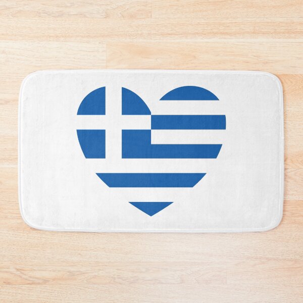 Item preview, Greek Pride Flag Heart  designed and sold by Happy Puppy Print On Demand.