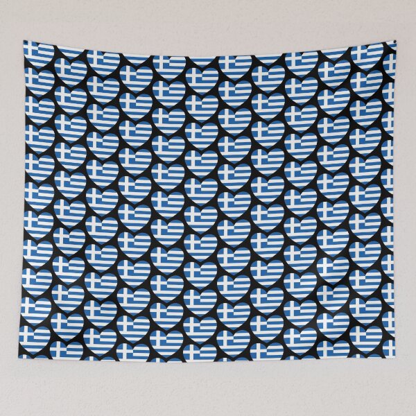 Item preview, Greek Pride Flag Heart  designed and sold by Happy Puppy Print On Demand.