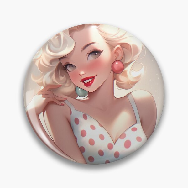 Item preview, Marilyn Monroe in Red Polka Dots – Classic Hollywood Fanart Portrait designed and sold by EmeraldeaDesign.