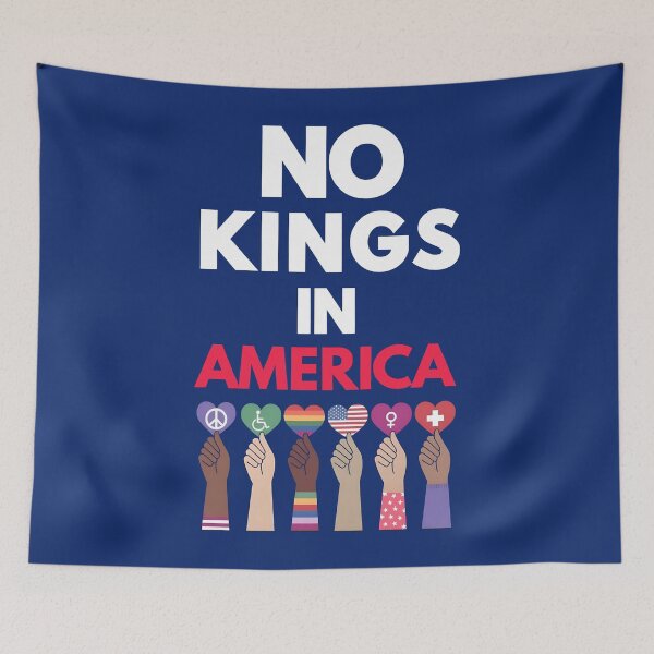 Item preview, No Kings In America Protest Sign Printable, Anti Trump Protest Poster For March, Political Activist Rally designed and sold by RuperDelois.
