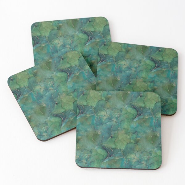 Item preview, Malachite marble in blue-green – noble deep-sea texture with golden veins designed and sold by colorofmagic.