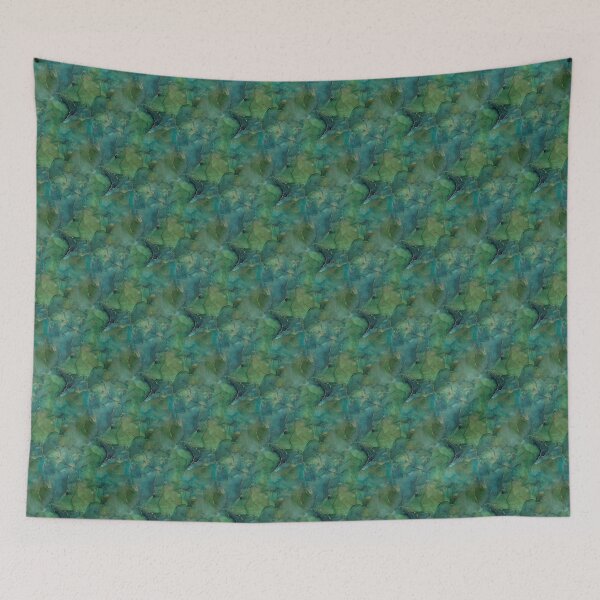 Item preview, Malachite marble in blue-green – noble deep-sea texture with golden veins designed and sold by colorofmagic.