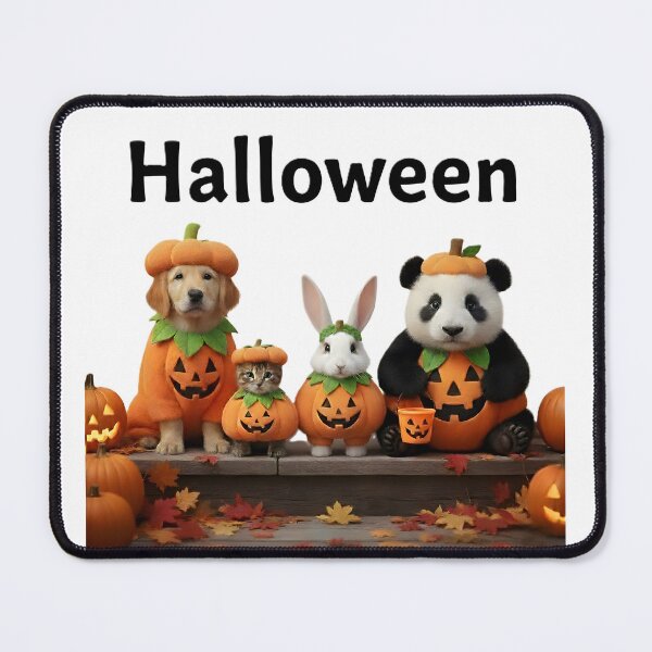 Item preview, Cute Halloween Animals in Pumpkin Costumes designed and sold by DroolWorthyUS.